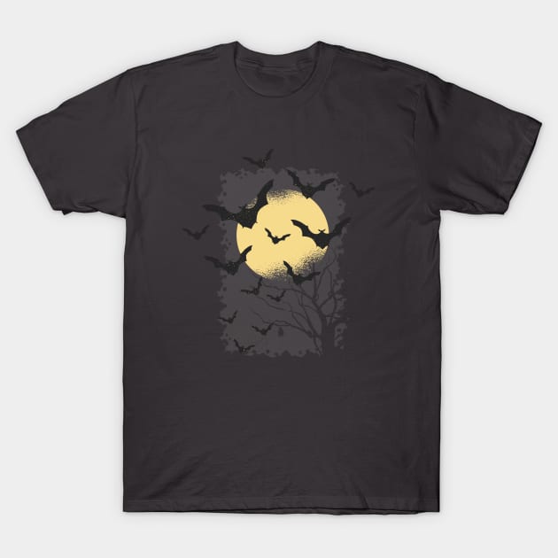 Bat Colony Flying | Cool Halloween T-Shirt by SLAG_Creative